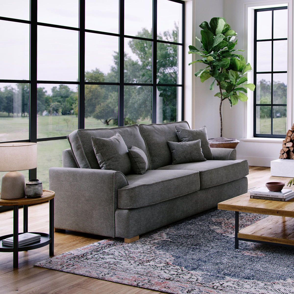 Birchley Soft Chenille 3 Seater Sofa Heather from Roseland Furniture