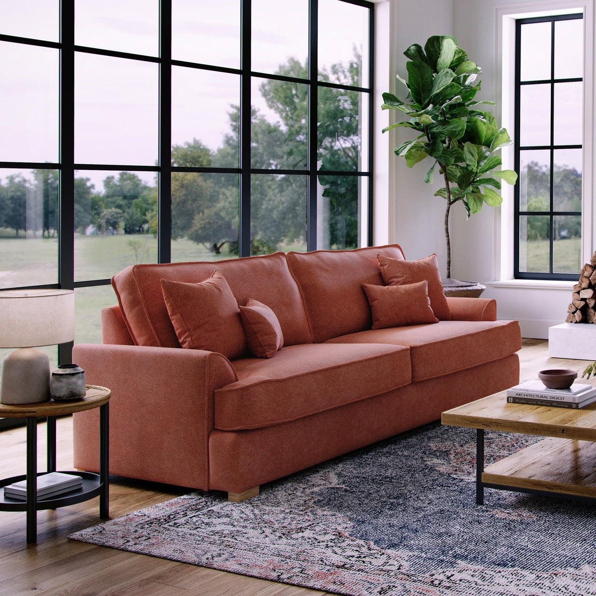Birchley Soft Chenille 4 Seater Sofa Terra Life1 from Roseland Furniture