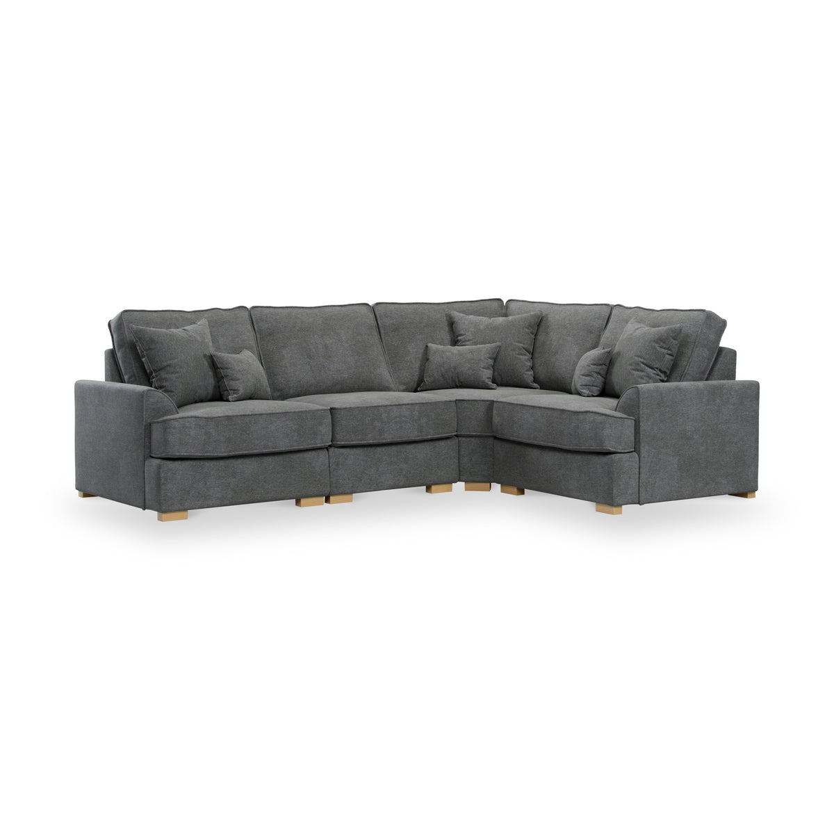 Birchley Soft Chenille LH Corner Sofa Heather from Roseland Furniture