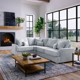 Birchley Soft Chenille RH Corner Sofa Ice from Roseland Furniture
