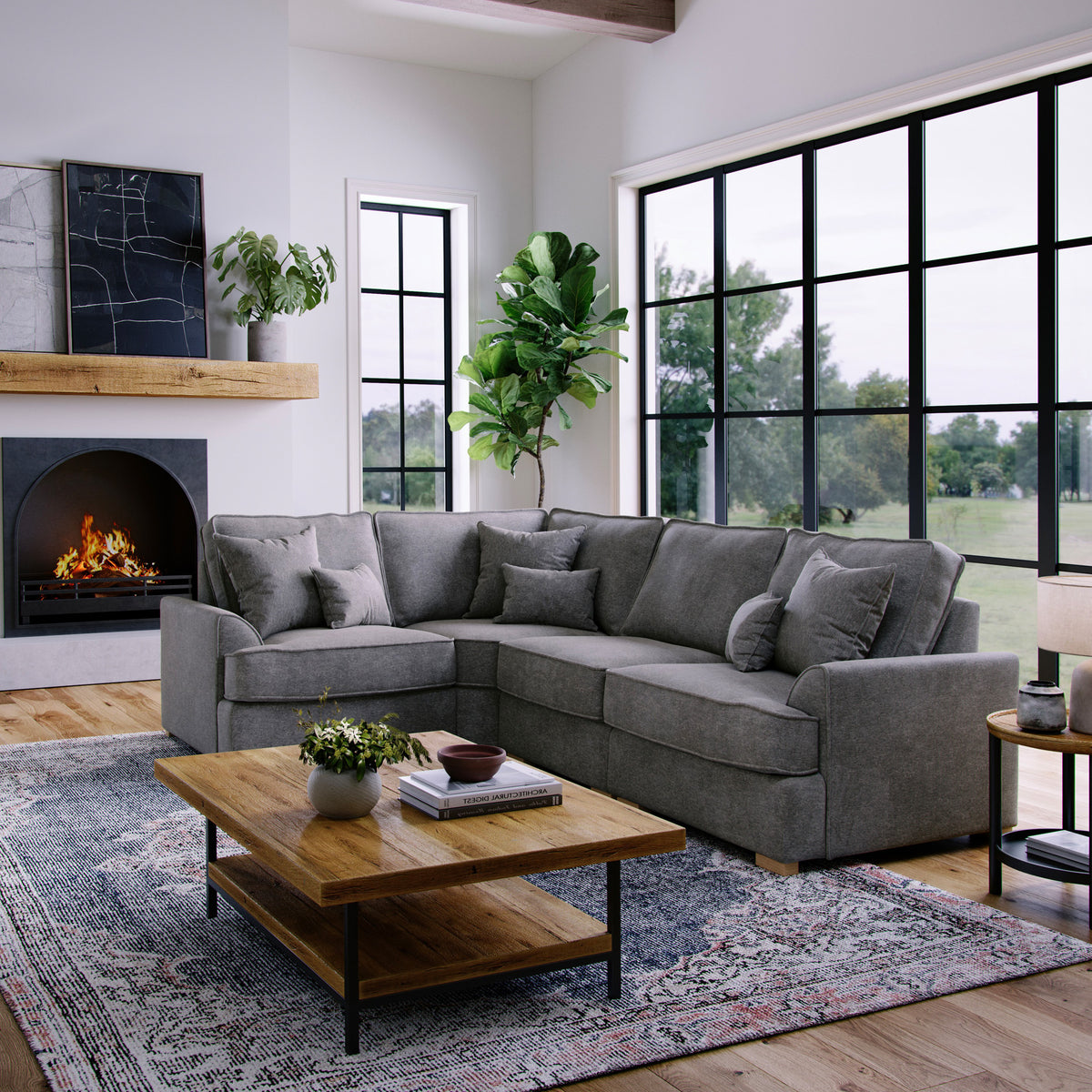 Birchley Soft Chenille RH Corner Sofa Terra from Roseland Furniture