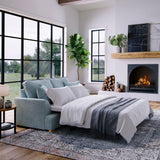 Birchley Soft Chenille 2 Seater Sofabed Ice Life1 from Roseland Furniture