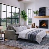 Birchley Soft Chenille 2 Seater Sofabed Steel Life1 from Roseland Furniture