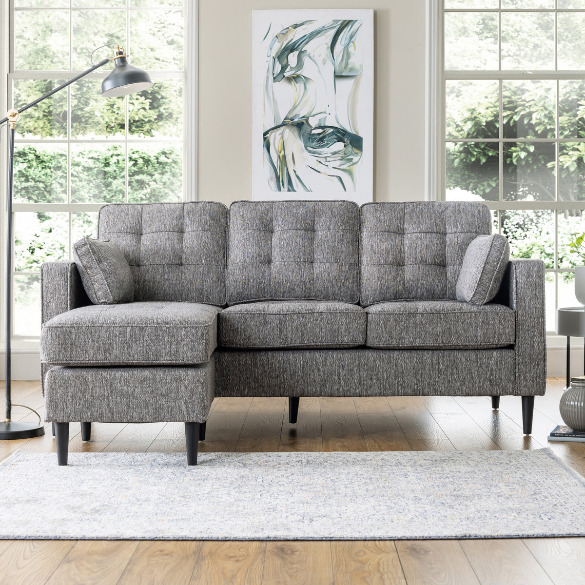 Blake Grey Reversible Chaise Couch