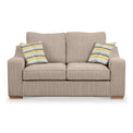 Ashow Beige 2 Seater Sofabed with Maika Mustard Scatter Cushions from Roseland furniture