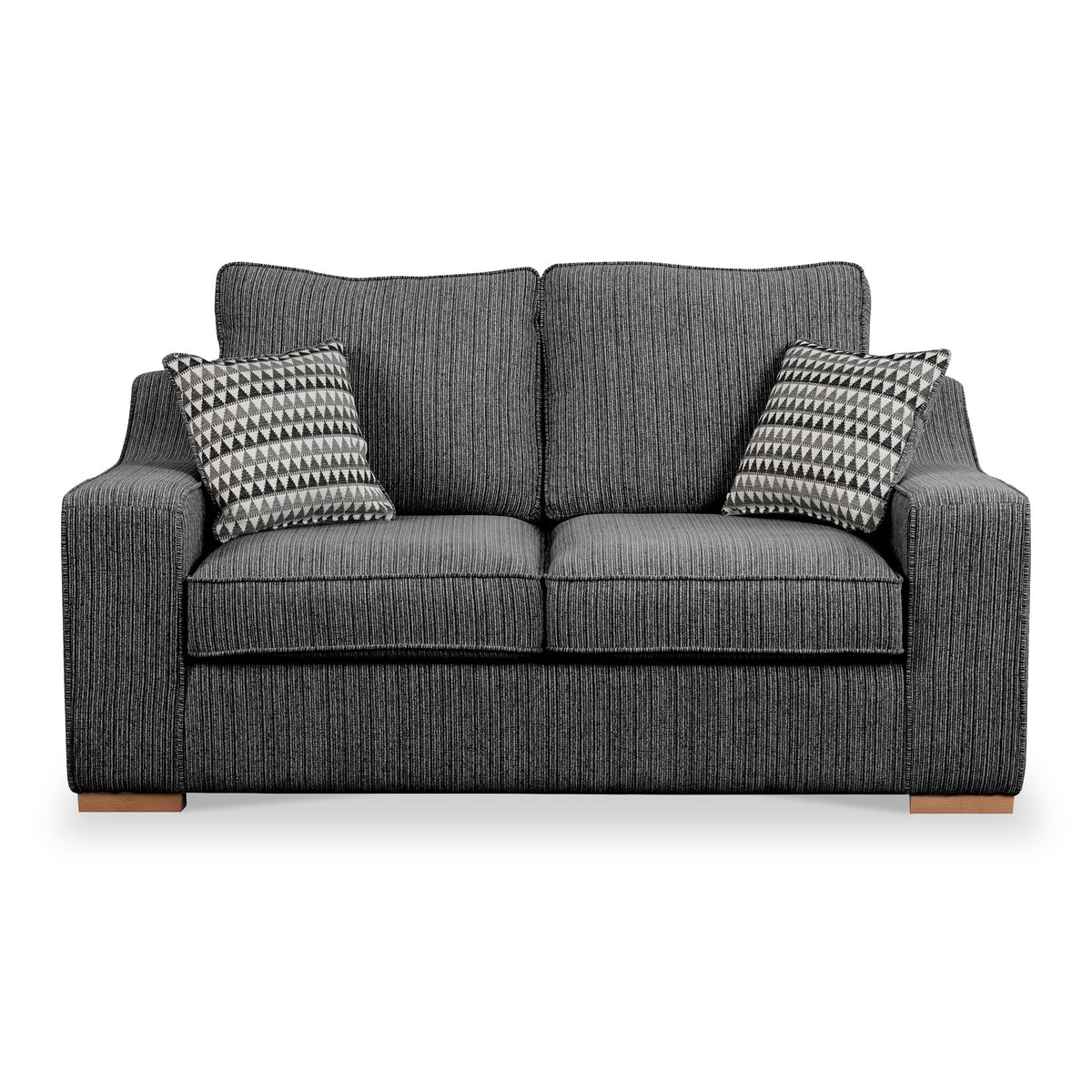 Ashow Charcoal 2 Seater Sofabed with Maika Dusk Scatter Cushions from Roseland Furniture