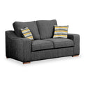 Ashow Charcoal 2 Seater Sofabed with Maika Mustard Scatter Cushions from Roseland Furniture