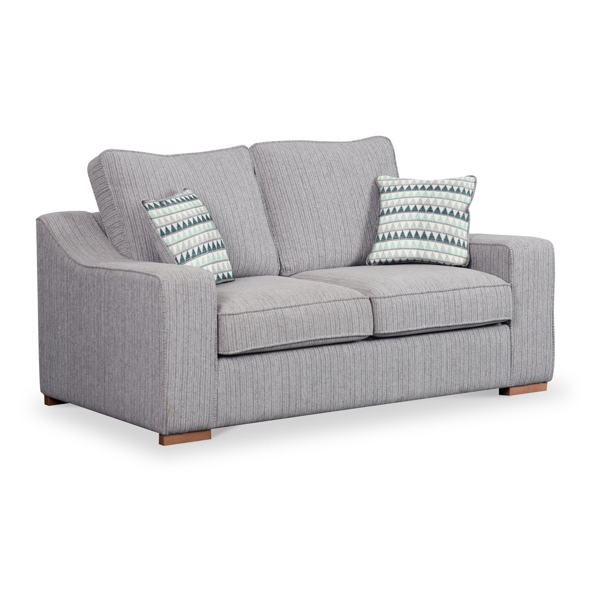 Ashow Silver 2 Seater Sofabed with Jade Dusk Scatter Cushions from Roseland Furniture