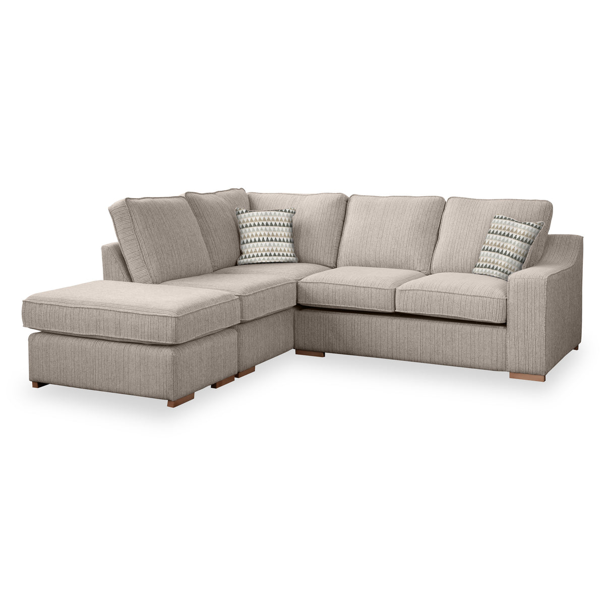 Ashow Beige Left Hand Corner Sofabed with Maika Beige Scatter Cushions from Roseland furniture