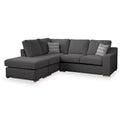 Ashow Charcoal Left Hand Corner Sofabed with Maika Dusk Scatter Cushions from Roseland furniture