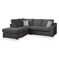 Ashow Charcoal Left Hand Corner Sofabed with Maika Jade Scatter Cushions from Roseland furniture