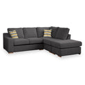 Ashow Charcoal Right Hand Corner Sofabed with Maika Mustard Scatter Cushions from Roseland furniture