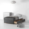 Essential-Divan-Base-Only Linen-Look-SS-S-2-Drawers-Linen-Charcoal from Roseland Furniture