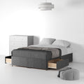 Essential-Divan-Base-Only Linen-Look-SK-2-Drawers-Linen-Charcoal from Roseland Furniture