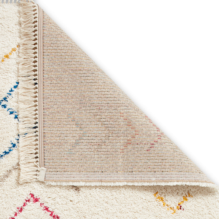 Edie Boho Moroccan Multi Coloured Chevron Shaggy Rectangular Rug for ...