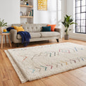 Edie Boho Multi Coloured Chevron Shaggy Rug for bedroom