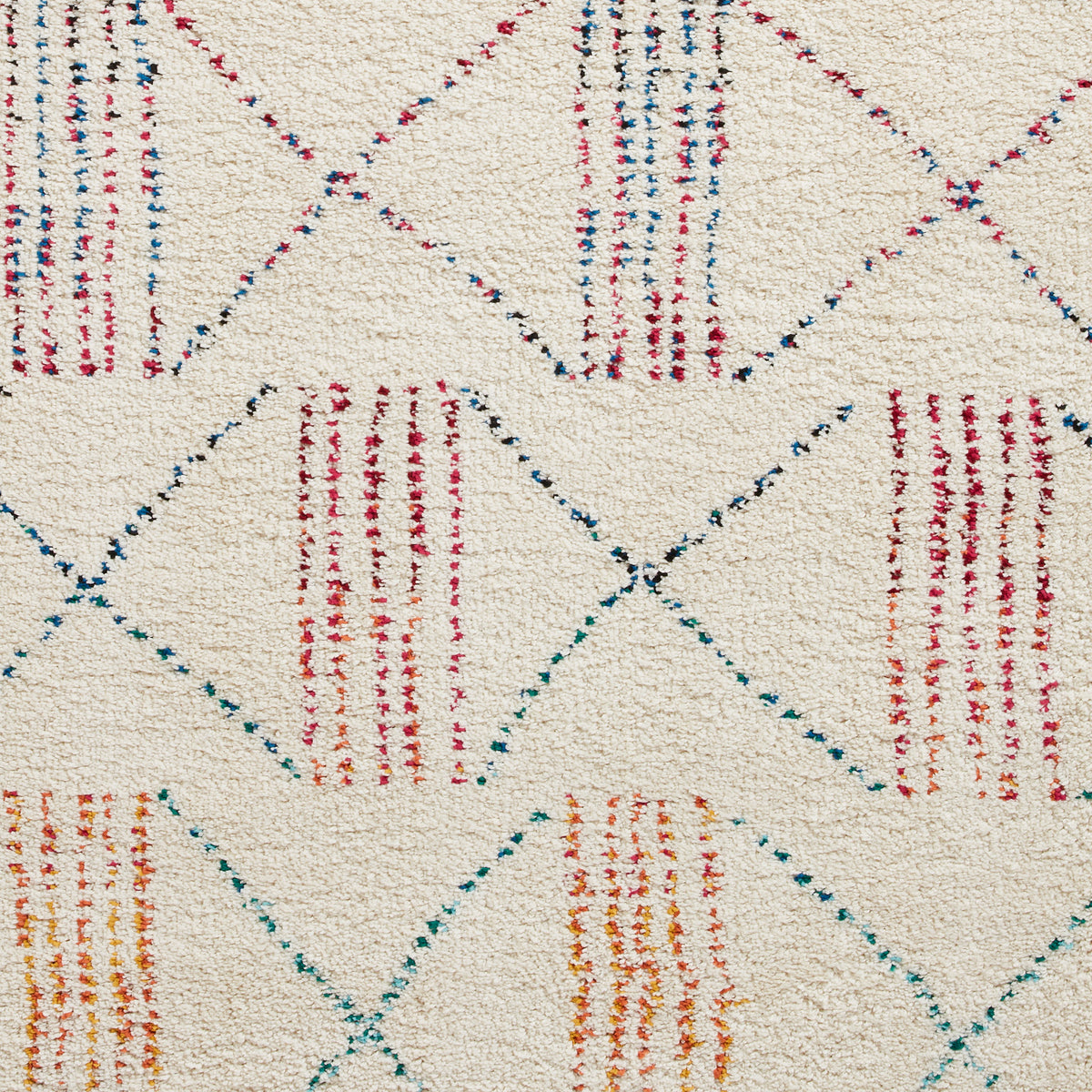 Multi Coloured Polyester Rug Edie Boho Moroccan Multi Coloured Patterned Shaggy Rectangular Rug for ...