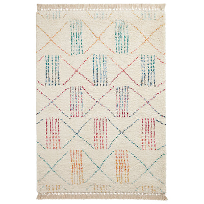 Edie Boho Multi Coloured Patterned Shaggy Rug