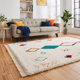 Edie Boho Multi Coloured Diamond Rug for bedroom