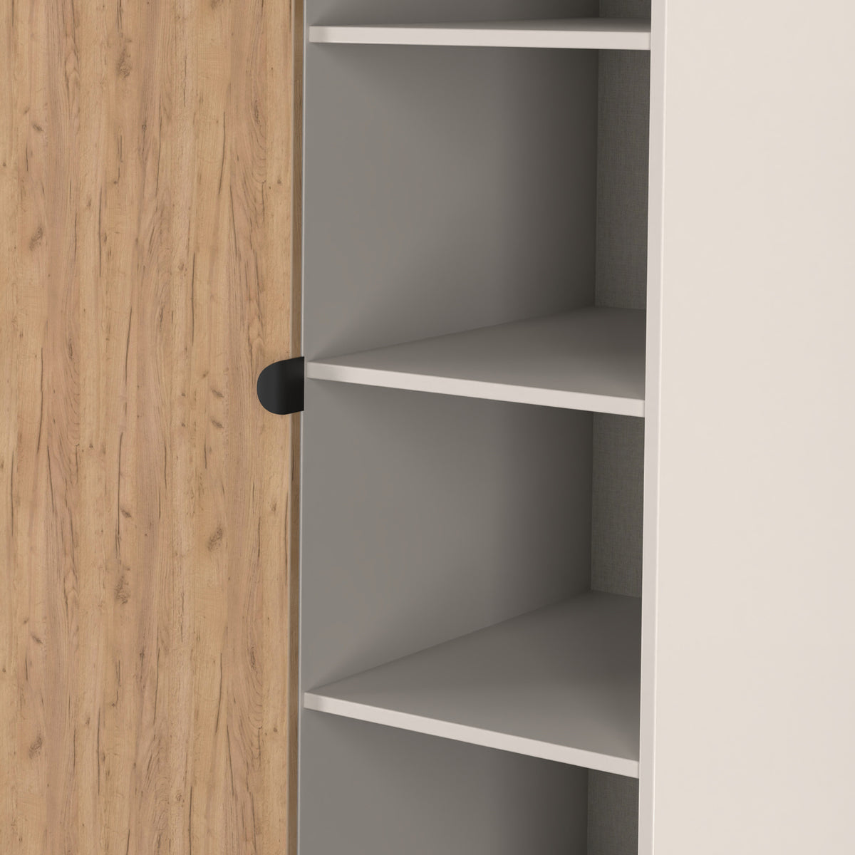 Huxley 1 Door Wardrobe With Open Shelves Oak Cashmere from Roseland Furniture