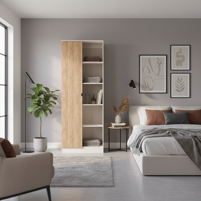 Huxley 1 Door Wardrobe with Open Shelves