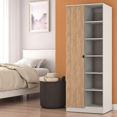 Huxley 1 Door Wardrobe with Open Shelves
