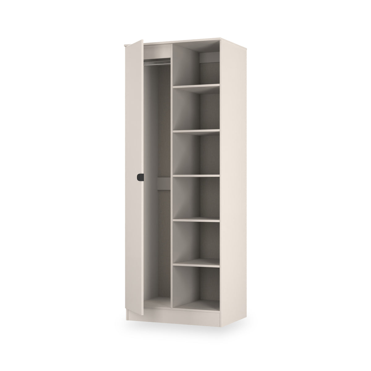 Huxley 1 Door Wardrobe With Open Shelves Cashmere from Roseland Furniture