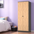Huxley Full Hanging Wardrobe Oak Graphite from Roseland Furniture