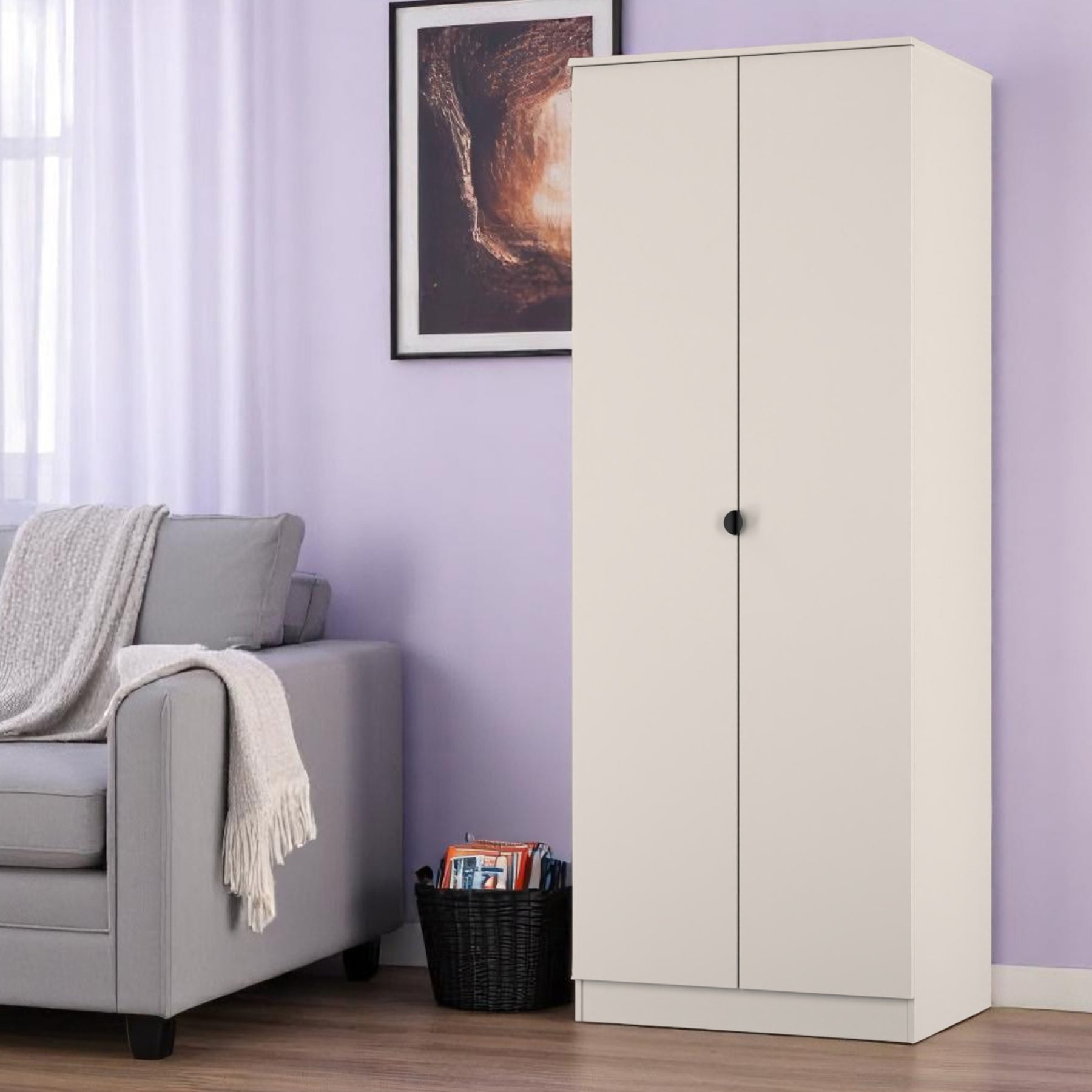 Huxley Full Hanging Wardrobe Cashmere from Roseland Furniture