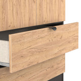 Huxley Double Wardrobe 2 Drawers Oak Graphite from Roseland Furniture