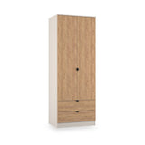 Huxley Double Wardrobe 2 Drawers Oak Cashmere from Roseland Furniture