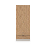 Huxley Double Wardrobe 2 Drawers Oak Cashmere from Roseland Furniture