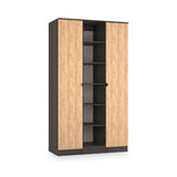 Huxley Triple Wardrobe With Shelves Oak Graphite from Roseland Furniture