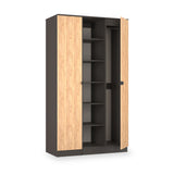 Huxley Triple Wardrobe With Shelves Oak Graphite from Roseland Furniture