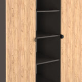 Huxley Triple Wardrobe With Shelves Oak Graphite from Roseland Furniture