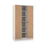 Huxley Triple Wardrobe With Shelves Oak Cashmere from Roseland Furniture