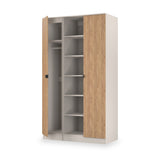 Huxley Triple Wardrobe With Shelves Oak Cashmere from Roseland Furniture