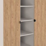 Huxley Triple Wardrobe With Shelves Oak Cashmere from Roseland Furniture