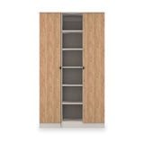 Huxley Triple Wardrobe With Shelves Oak Cashmere from Roseland Furniture