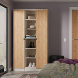 Huxley Triple Wardrobe With Shelves Oak Cashmere from Roseland Furniture