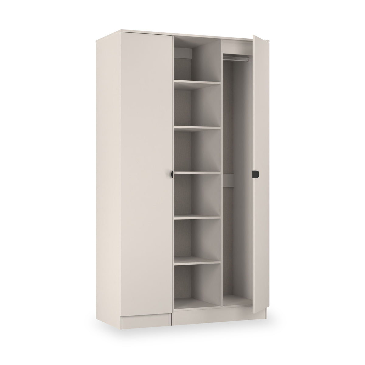 Huxley Triple Wardrobe With Shelves Cashmere from Roseland Furniture