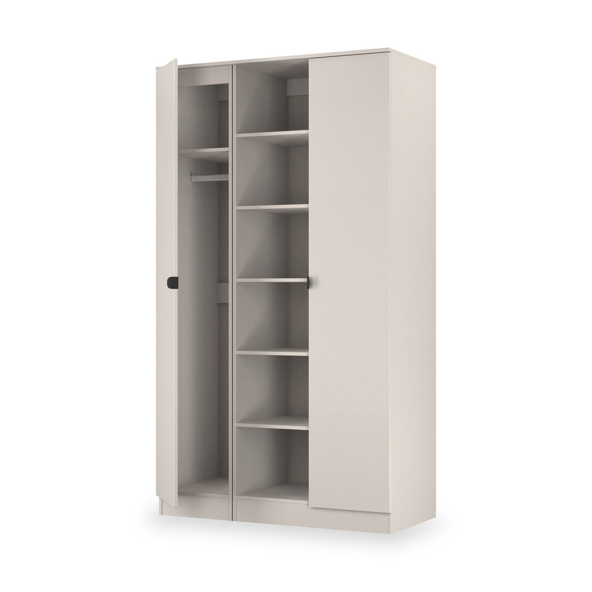 Huxley Triple Wardrobe With Shelves Cashmere from Roseland Furniture
