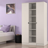 Huxley Triple Wardrobe With Shelves Cashmere from Roseland Furniture