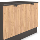 Huxley Compact 2 Door Media Unit Oak Graphite from Roseland Furniture