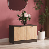 Huxley Compact 2 Door Media Unit Oak Graphite from Roseland Furniture