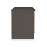 Huxley Compact 2 Door Media Unit Oak Graphite from Roseland Furniture