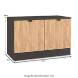 Huxley Compact 2 Door Media Unit Oak Graphite from Roseland Furniture