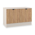 Huxley Compact 2 Door Media Unit Oak Cashmere from Roseland Furniture