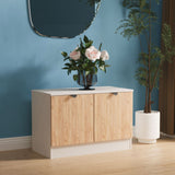 Huxley Compact 2 Door Media Unit Oak Cashmere from Roseland Furniture