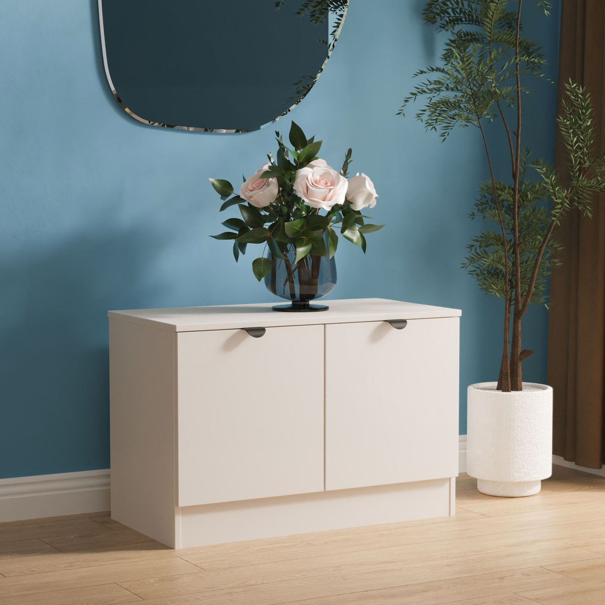 Huxley Compact 2 Door Media Unit Cashmere from Roseland Furniture